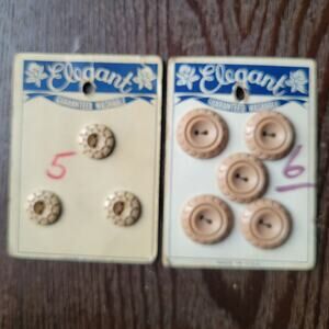 Vintage Elegant Button 2 Cards (8 total) | Nude Pink and Cream | USA Made